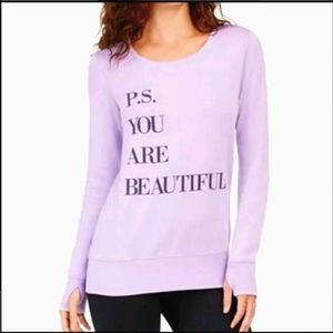 Nordstrom Womans Purple Open Back Athleisure Top L